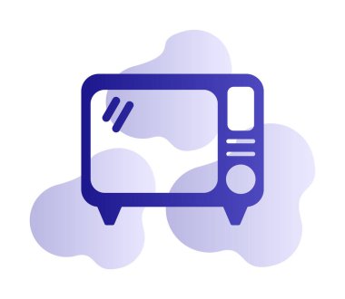 Eski TV simgesi vektör illüstrasyonu