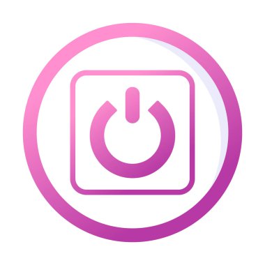 Güç düğmesi simgesi. İnce çizgi çizimi. vektör simgesi beyazda izole edildi