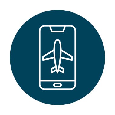 Akıllı telefon ekranında uçak kipi, vektör illüstrasyonu 