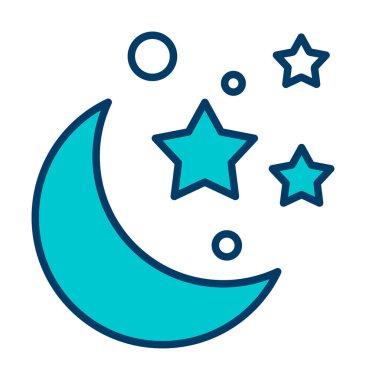 Ay ve yıldızlar. Web simgesi basit illüstrasyon