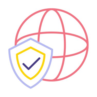 Küresel Koruma ikonu vektör illüstrasyonu