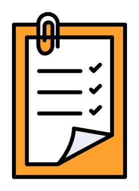 Basit not defteri simgesi, vektör illüstrasyonu