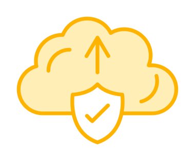 Vektör simgesi yükle, bulut depolama sembolü. Web sitesi veya mobil uygulama için modern, basit düz vektör çizimi