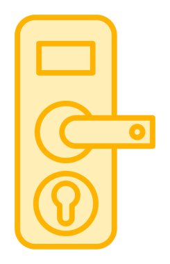 Kapı kolu ve anahtar deliği simgesi, vektör illüstrasyonu 