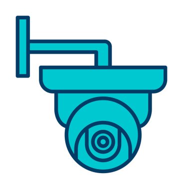 Basit bir CCTV kamera simgesi, vektör illüstrasyonu