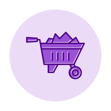 El arabası düz simgesi, tasarım için vektör illüstrasyonu 