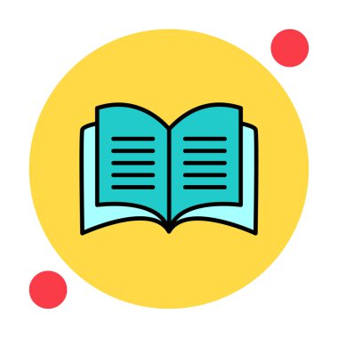 Basit Açık Kitap simgesi, vektör illüstrasyonu