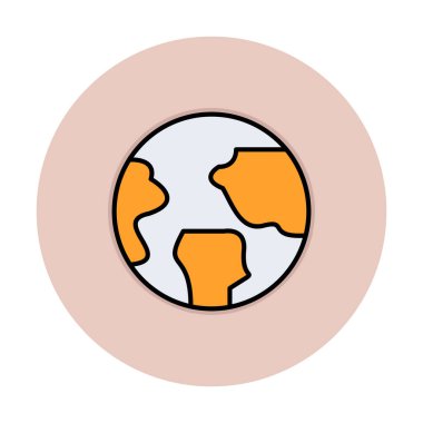 Dünya küresel ikonunun vektör illüstrasyonu