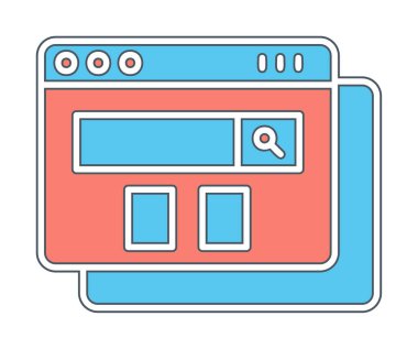 tarayıcı web sayfası simgesi, vektör illüstrasyonu