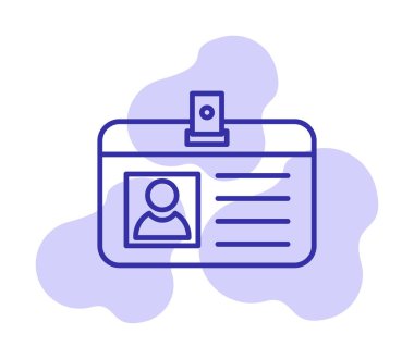 kimlik kartı düz vektör simgesi