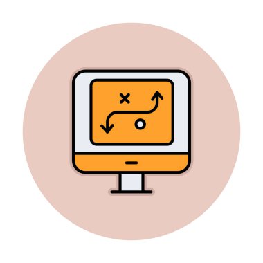 iş stratejisi simgesi, vektör illüstrasyonu basit tasarım