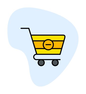 Cart simgesi vektör illüstrasyonunu sil