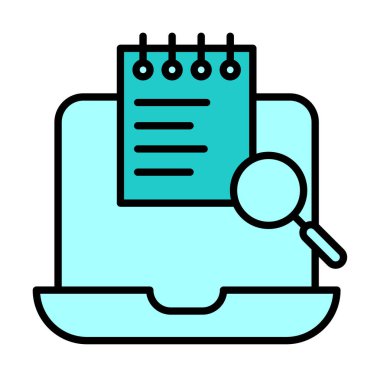 Laptop Çalışma Araması Basit satır, özet vektör ögeleri