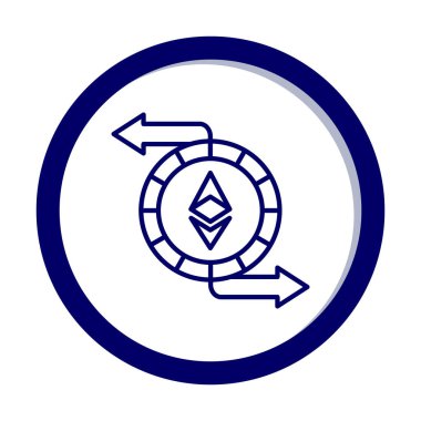 Ethereum Exchange web simgesi, vektör illüstrasyonu. ethereum işareti, kripto para birimi resmi