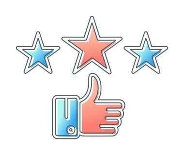 derecelendirme vektörü renk çizgisi simgesi 