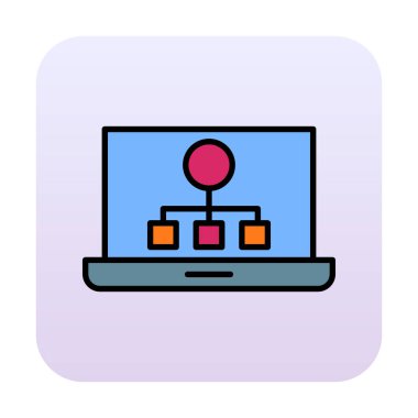 Basit Laptop Ekran simgesi, vektör illüstrasyonu