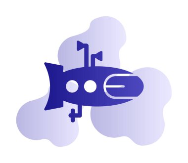 denizaltı simgesi web basit illüstrasyon