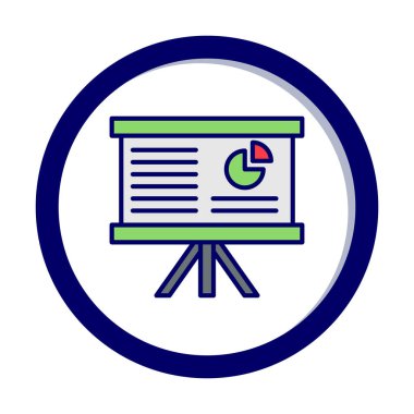 Beyaz arkaplan üzerinde sunum vektörü illüstrasyonunu çalıştır