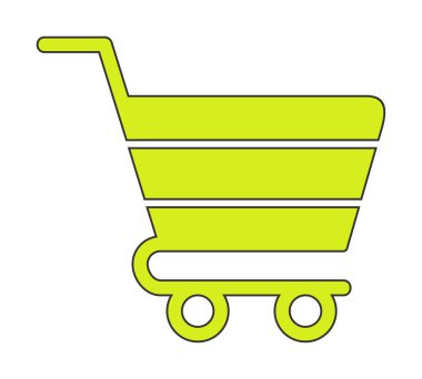 Alışveriş arabası simgesi, vektör çizimi basit tasarım