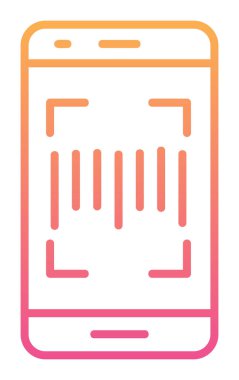 Cep telefonu tarayıcı web simgesi, vektör illüstrasyonu