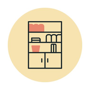 Dolap simgesi, vektör illüstrasyonu basit tasarım