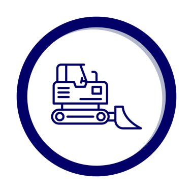 Buldozer simgesi vektör logosu illüstrasyonu