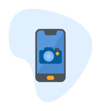 Akıllı telefon kamera simgesi, vektör illüstrasyonu 
