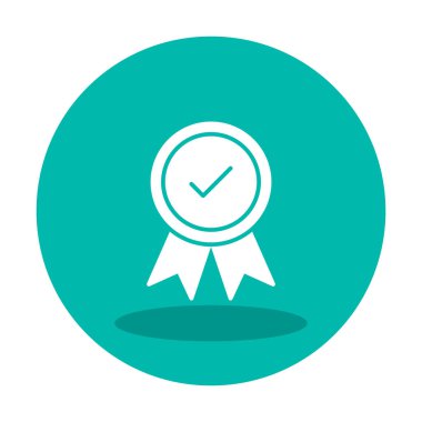 Onaylanmış madalya simgesi, vektör illüstrasyonu.