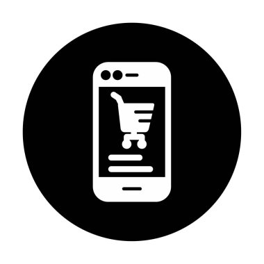 Basit Çevrimiçi Telefon Pazarlama simgesi, vektör illüstrasyonu