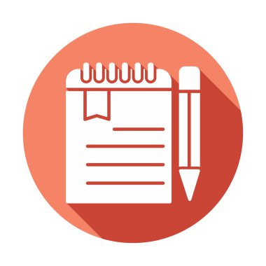 not defteri simgesi soyut arkaplan vektöründe izole edildi