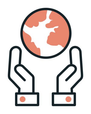 earth icon, vector illustration simple design