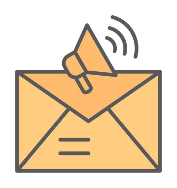 Basit E- posta Pazarlama simgesi, vektör illüstrasyonu