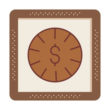 dollar coin icon, vector illustration