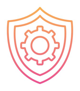 Güvenlik kalkanı simgesi koruma konsepti, vektör illüstrasyonu