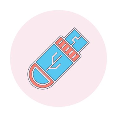 USB simge vektörü. Flash disk simgesi arkaplanda izole edildi.