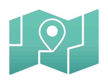 GPS konum vektörü simgesine sahip harita