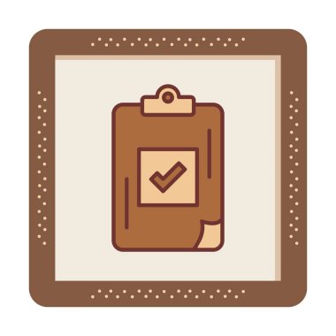 İşaretleme simgesine sahip görev listesi, vektör illüstratörü 