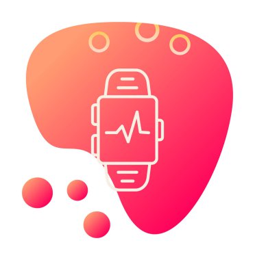 Smartwatch kalp atışı ikonunu gösteriyor. Fitness uygulaması konsepti. Vektör