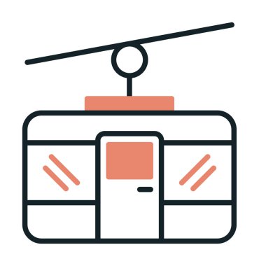 Basit Kablo Araba simgesi, vektör illüstrasyonu