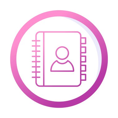 Kişi Kitabı simgesi, vektör illüstrasyonu