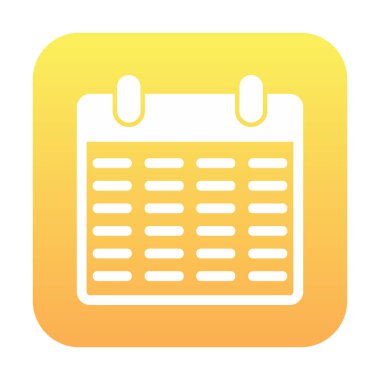 Takvim düzlüğü simgesi, vektör illüstrasyonu 