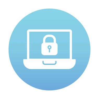 Dizüstü bilgisayar ekranına kilitle. Güvenlik kavramı vektör illüstrasyonu