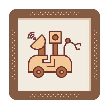 Ay Gezgini simgesi, vektör illüstrasyonu