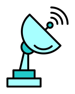 uydu anten simgesi, vektör illüstrasyonu