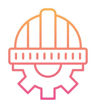 Cogwheel ikon vektör illüstrasyon tasarımlı kask               