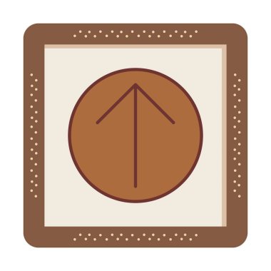 Yukarı ok simgesi, vektör illüstrasyonu, arayüz için düz tasarım 