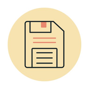 Basit Disket simgesi, vektör illüstrasyonu