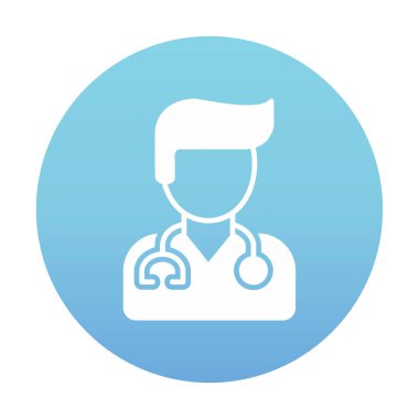 Erkek doktor simgesi, vektör illüstrasyon tasarımı