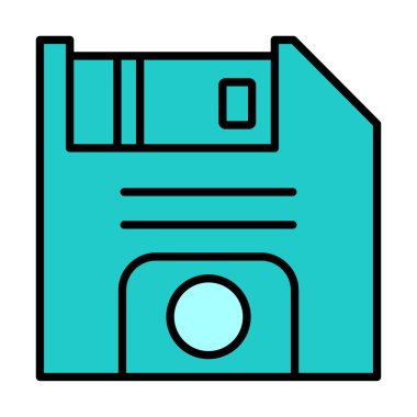 Basit Disket simgesi, vektör illüstrasyonu