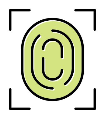 parmak izi ikonu vektör illüstrasyonu